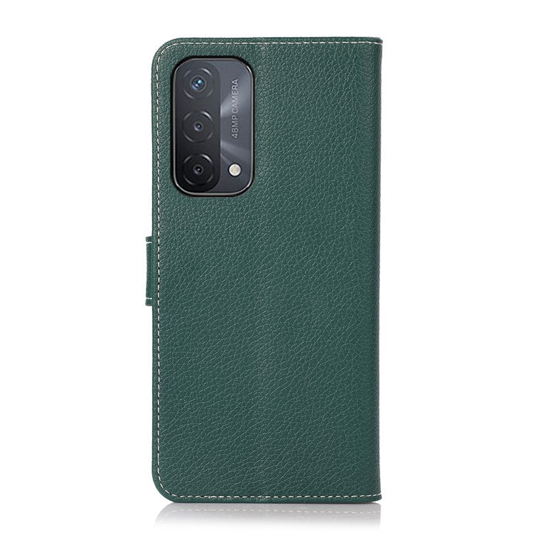 Stand Design Litchi Texture Leather Wallet Protective Cover Case for Oppo A93 5G/A74 5G/A54 5G - Green