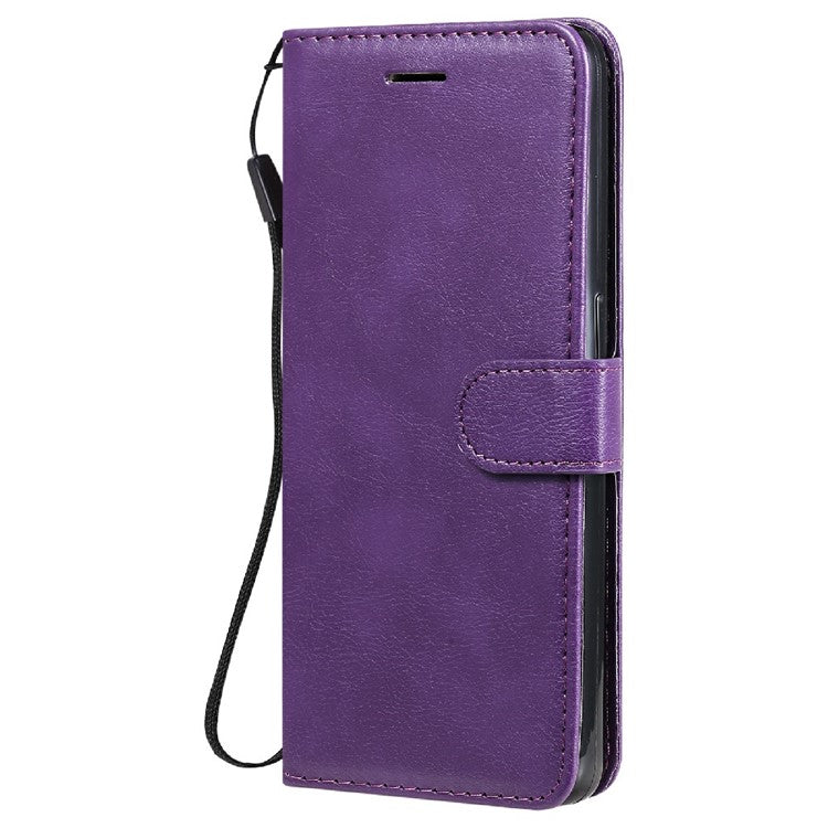 KT Leather Series-2 Anti-scratch Well Protected Pure Color Leather Phone Case for Oppo Reno6 5G - Purple