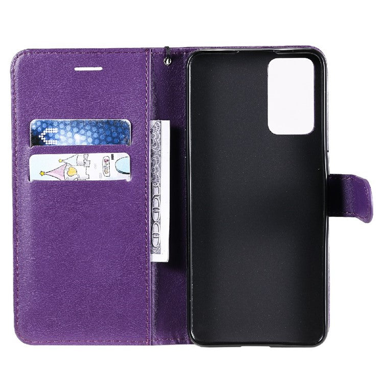 KT Leather Series-2 Anti-scratch Well Protected Pure Color Leather Phone Case for Oppo Reno6 5G - Purple
