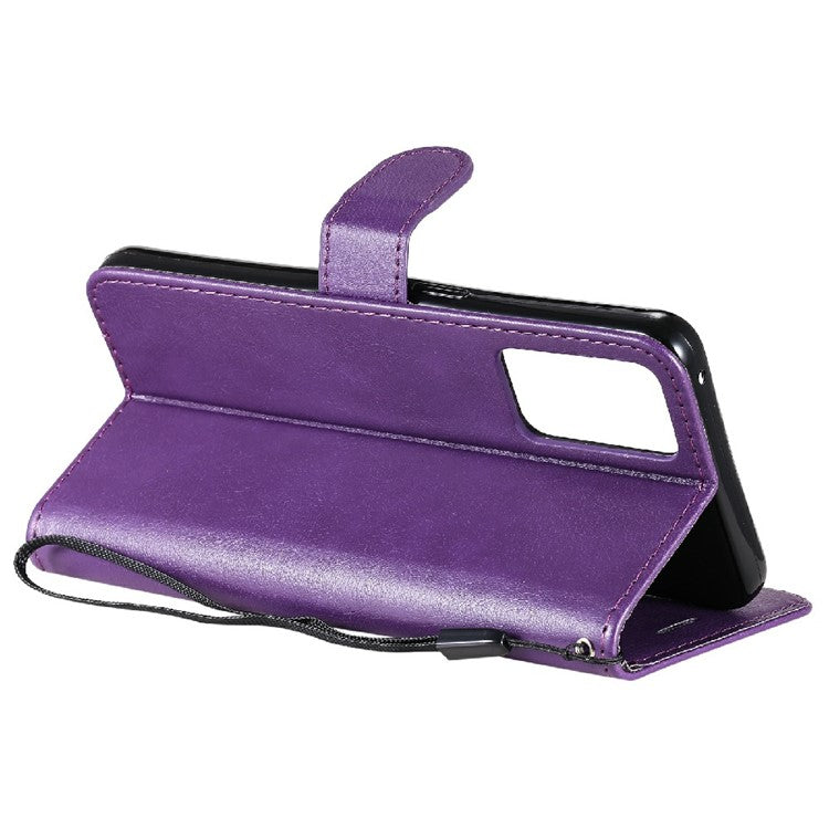 KT Leather Series-2 Anti-scratch Well Protected Pure Color Leather Phone Case for Oppo Reno6 5G - Purple