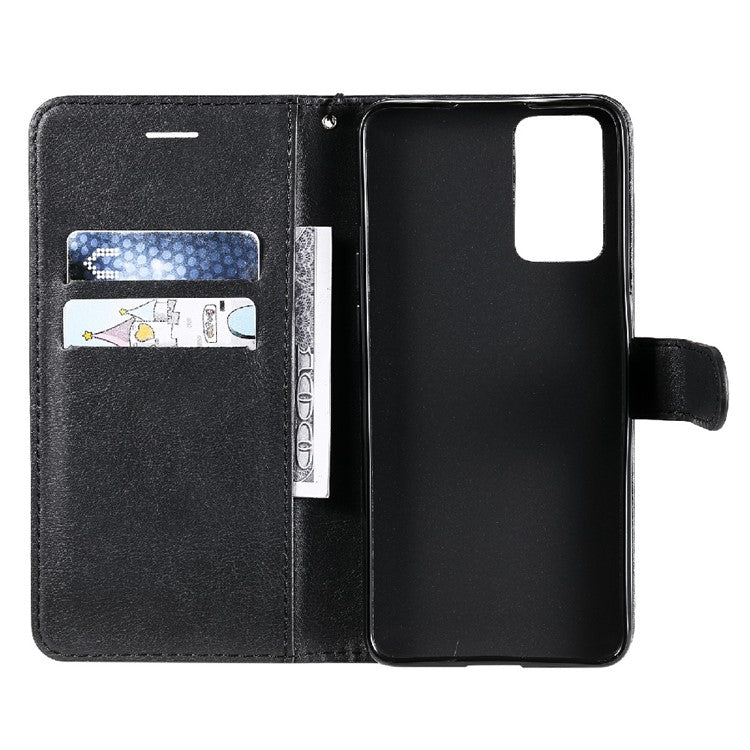 KT Leather Series-2 Anti-scratch Well Protected Pure Color Leather Phone Case for Oppo Reno6 5G - Black