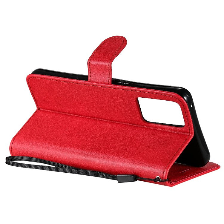 KT Leather Series-2 Anti-scratch Well Protected Pure Color Leather Phone Case for Oppo Reno6 5G - Red