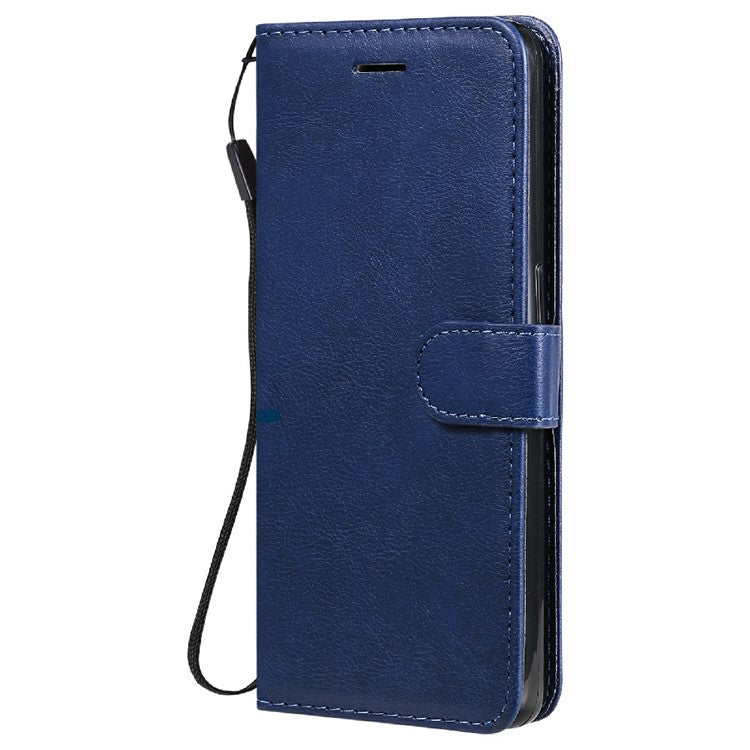 KT Leather Series-2 Anti-scratch Well Protected Pure Color Leather Phone Case for Oppo Reno6 5G - Blue