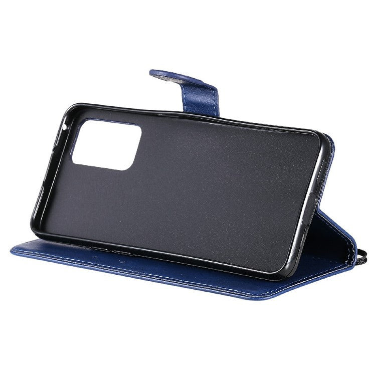 KT Leather Series-2 Anti-scratch Well Protected Pure Color Leather Phone Case for Oppo Reno6 5G - Blue