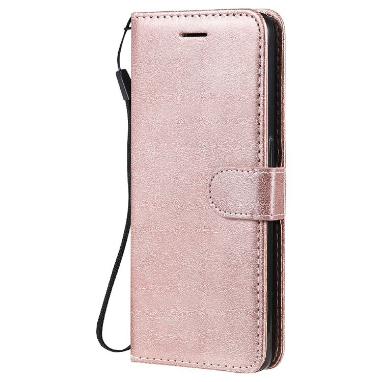 KT Leather Series-2 Anti-scratch Well Protected Pure Color Leather Phone Case for Oppo Reno6 5G - Rose Gold