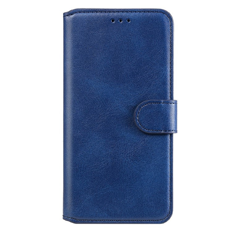 Shockproof PU Leather Wallet Stand Folio Flip Phone Cover for Oppo Reno6 Pro+ 5G/Pro 5G (Snapdragon) - Blue