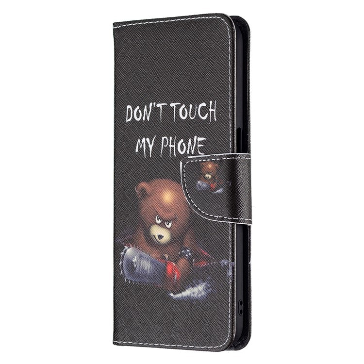 Wallet Stand Design Folio Flip Pattern Printing Magnetic Leather Case for Realme 8 5G/V13 5G/Narzo 30 5G - Bear