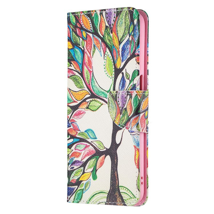 Wallet Stand Design Folio Flip Pattern Printing Magnetic Leather Case for Realme 8 5G/V13 5G/Narzo 30 5G - Life Tree