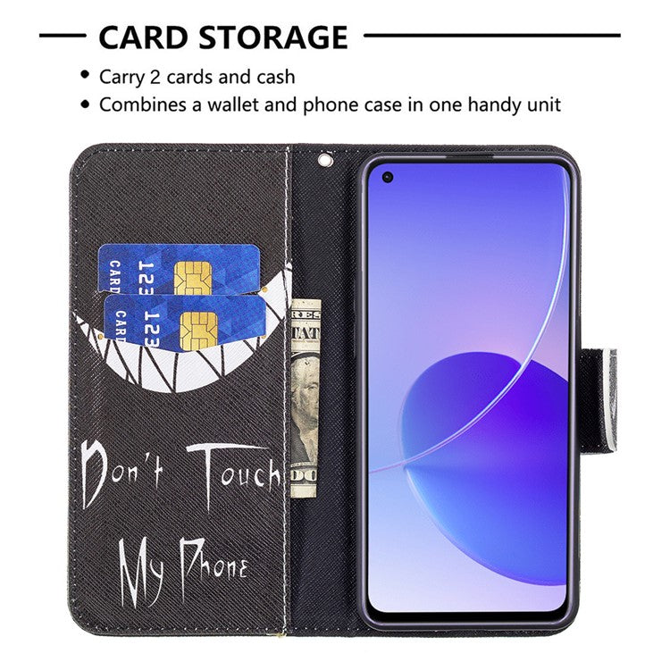 Pattern Printing Drop-Resistant Magnetic Leather Wallet Case with Stand for Oppo Reno6 5G - Snicker