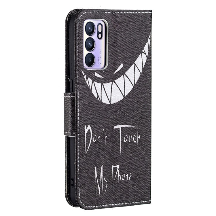 Pattern Printing Drop-Resistant Magnetic Leather Wallet Case with Stand for Oppo Reno6 5G - Snicker