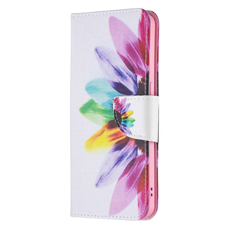 Pattern Printing Drop-Resistant Magnetic Leather Wallet Case with Stand for Oppo Reno6 5G - Sunflowers
