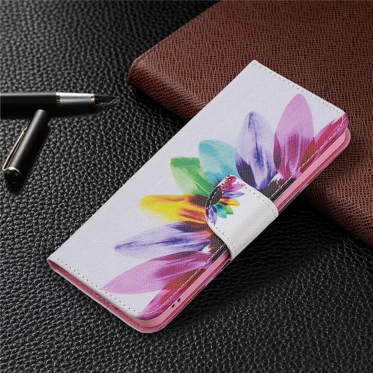Pattern Printing Drop-Resistant Magnetic Leather Wallet Case with Stand for Oppo Reno6 5G - Sunflowers
