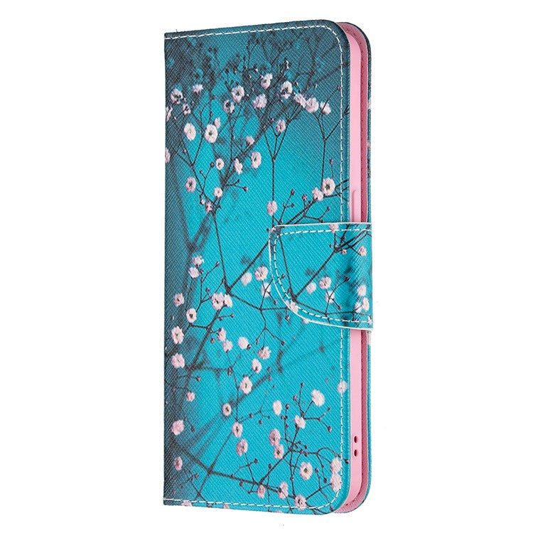Pattern Printing Drop-Resistant Magnetic Leather Wallet Case with Stand for Oppo Reno6 5G - Wintersweet