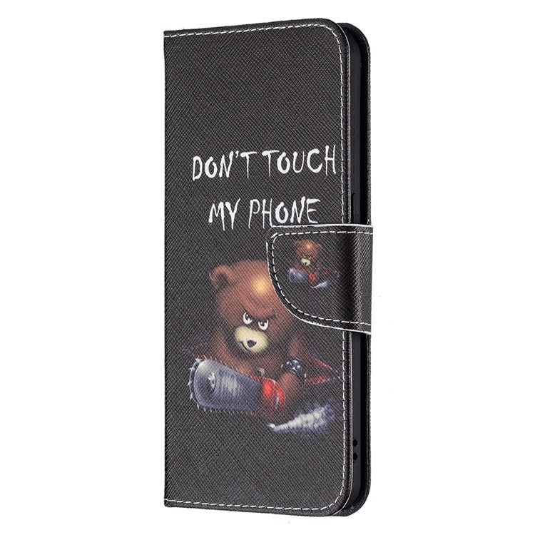 Pattern Printing Drop-Resistant Magnetic Leather Wallet Case with Stand for Oppo Reno6 5G - Bear