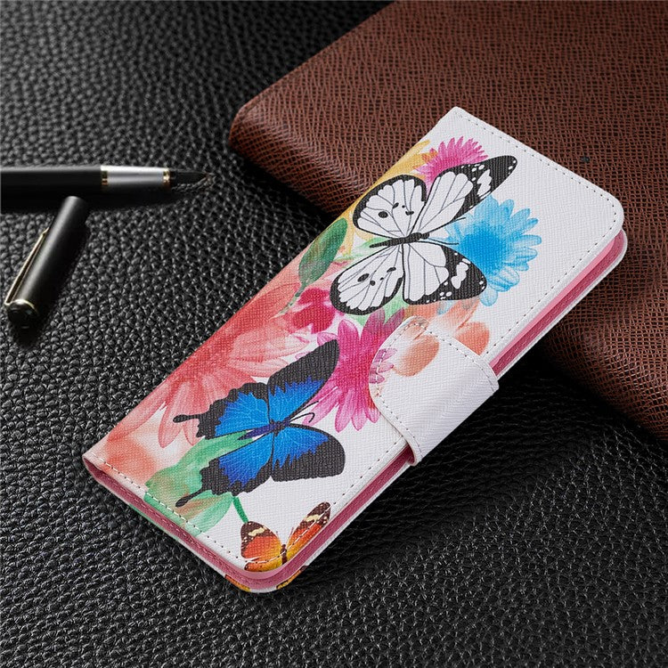 Magnetic Closure Wallet Pattern Printing Leather Stand Case for Oppo A94 5G/F19 Pro+ 5G/Reno5 Z 5G - Vivid Butterflies