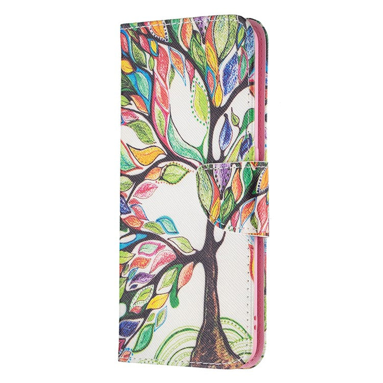 Magnetic Closure Wallet Pattern Printing Leather Stand Case for Oppo A94 5G/F19 Pro+ 5G/Reno5 Z 5G - Life Tree