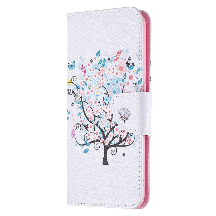 Magnetic Closure Wallet Pattern Printing Leather Stand Case for Oppo A94 5G/F19 Pro+ 5G/Reno5 Z 5G - Flower Tree