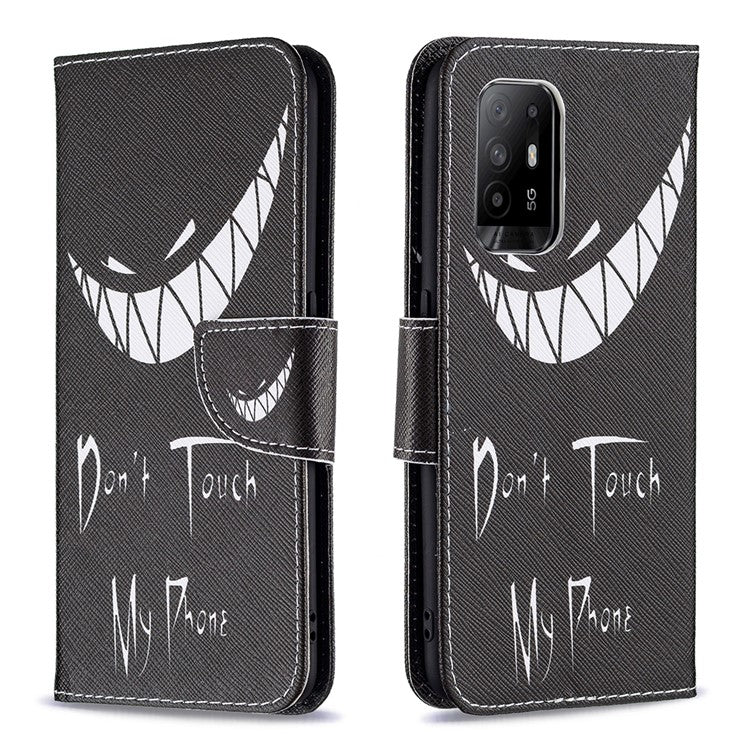 Magnetic Closure Wallet Pattern Printing Leather Stand Case for Oppo A94 5G/F19 Pro+ 5G/Reno5 Z 5G - Snicker