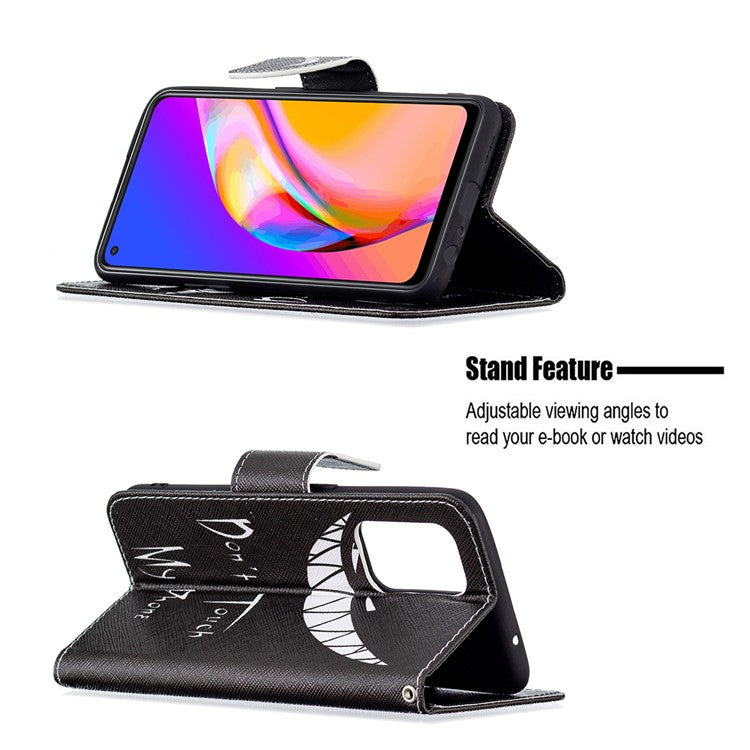 Magnetic Closure Wallet Pattern Printing Leather Stand Case for Oppo A94 5G/F19 Pro+ 5G/Reno5 Z 5G - Snicker