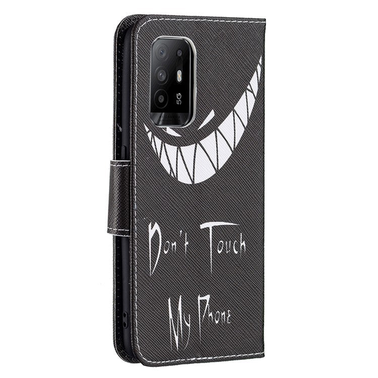 Magnetic Closure Wallet Pattern Printing Leather Stand Case for Oppo A94 5G/F19 Pro+ 5G/Reno5 Z 5G - Snicker