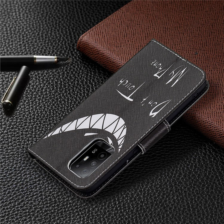 Magnetic Closure Wallet Pattern Printing Leather Stand Case for Oppo A94 5G/F19 Pro+ 5G/Reno5 Z 5G - Snicker