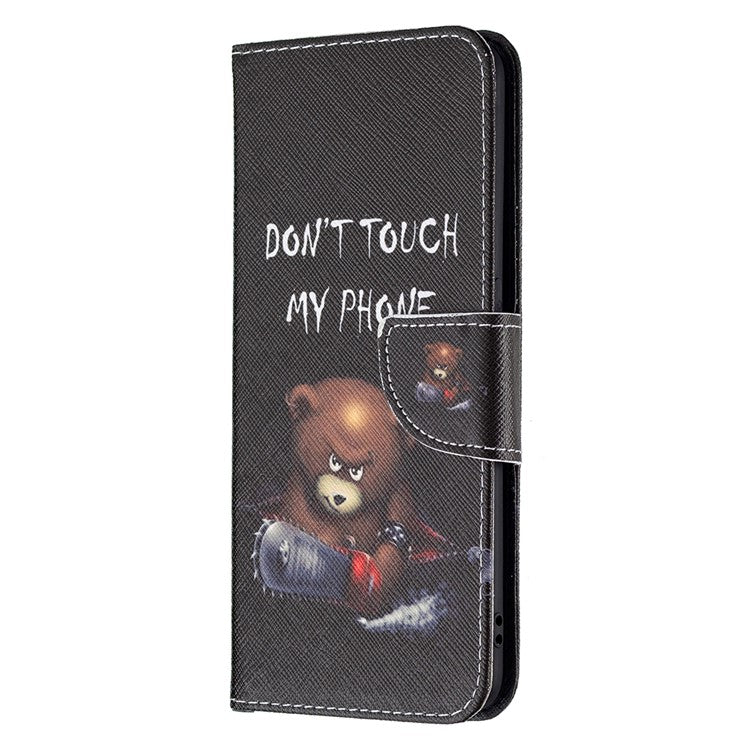 Pattern Printing Leather + Soft TPU Inner Case with Wallet Stand for Oppo A94/Reno5 F/F19 Pro - Bear