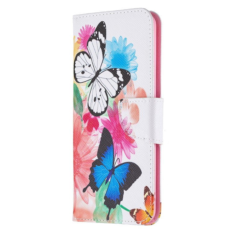 Pattern Printing Leather + Soft TPU Inner Case with Wallet Stand for Oppo A94/Reno5 F/F19 Pro - Vivid Butterflies