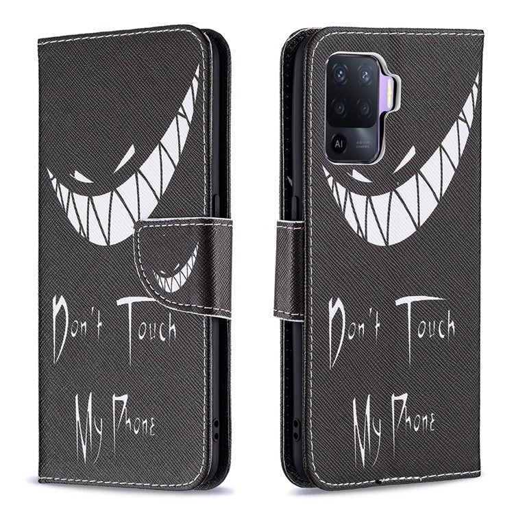 Pattern Printing Leather + Soft TPU Inner Case with Wallet Stand for Oppo A94/Reno5 F/F19 Pro - Snicker