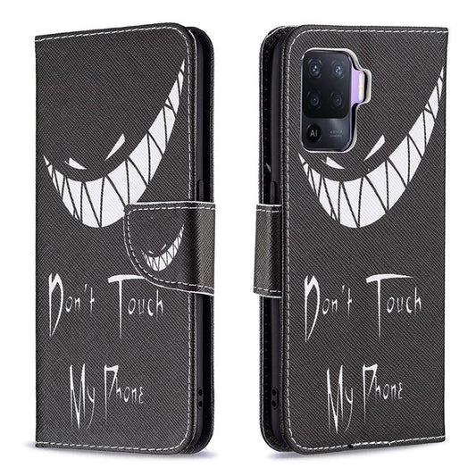Pattern Printing Leather + Soft TPU Inner Case with Wallet Stand for Oppo A94/Reno5 F/F19 Pro - Snicker