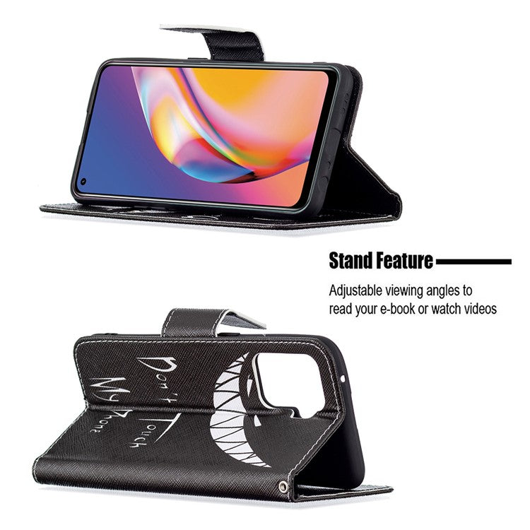Pattern Printing Leather + Soft TPU Inner Case with Wallet Stand for Oppo A94/Reno5 F/F19 Pro - Snicker