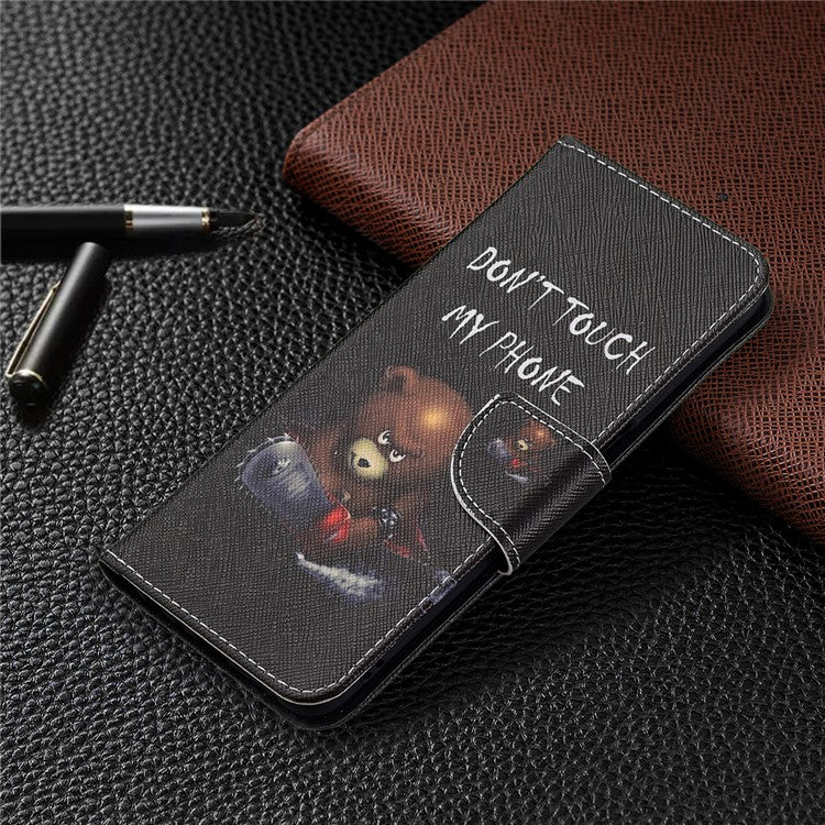 Pattern Printing Good Hand -Hold Feeling Leather Wallet Stand Case for Oppo A74 5G/A93 5G/A54 5G - Bear