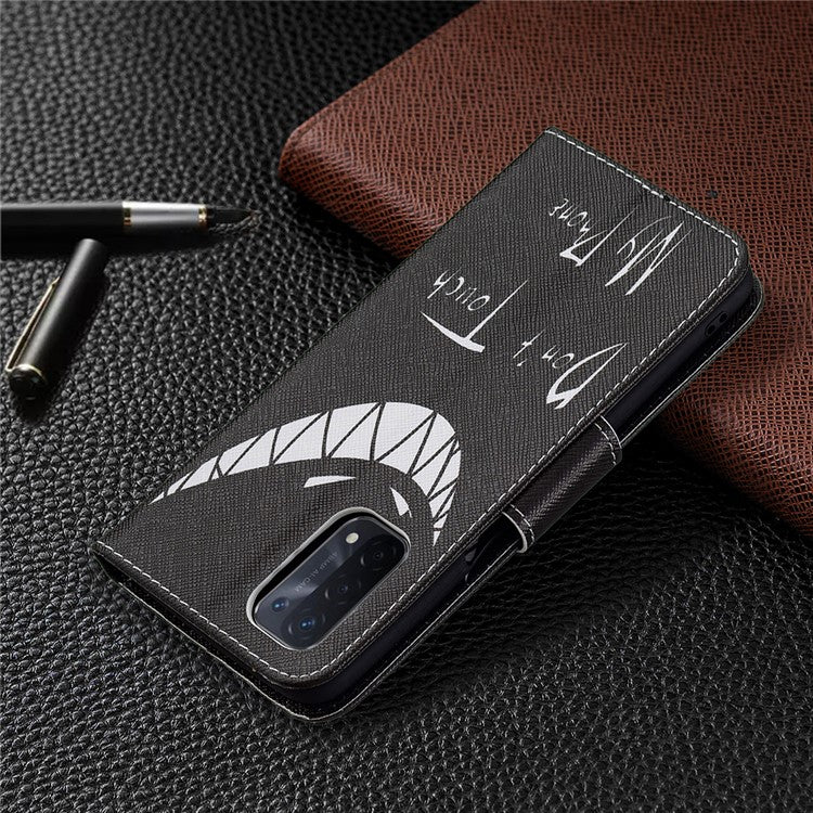 Pattern Printing Good Hand -Hold Feeling Leather Wallet Stand Case for Oppo A74 5G/A93 5G/A54 5G - Snicker