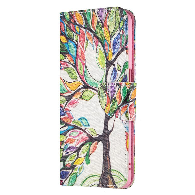 Pattern Printing Good Hand -Hold Feeling Leather Wallet Stand Case for Oppo A74 5G/A93 5G/A54 5G - Life Tree