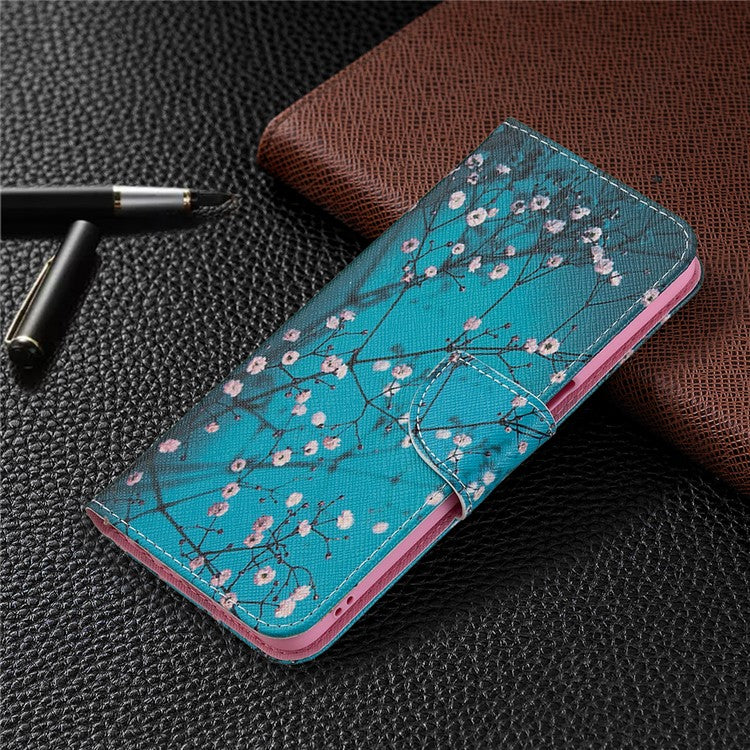 Pattern Printing Good Hand -Hold Feeling Leather Wallet Stand Case for Oppo A74 5G/A93 5G/A54 5G - Wintersweet