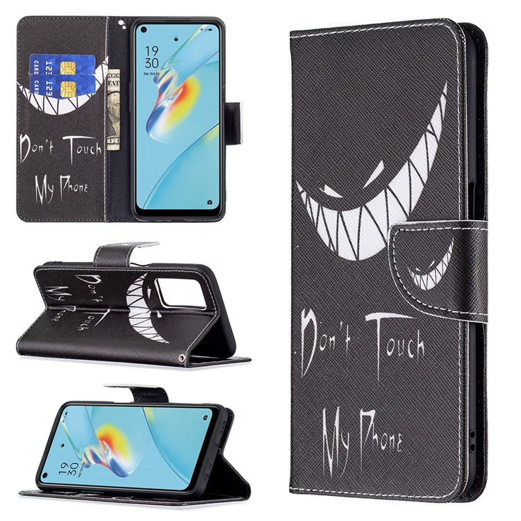 Wallet Design Drop-Resistant Pattern Printing Magnetic Leather Case with Adjustable Stand for Oppo A54 4G / A54s / A16 / A16s / A55 5G - Snicker
