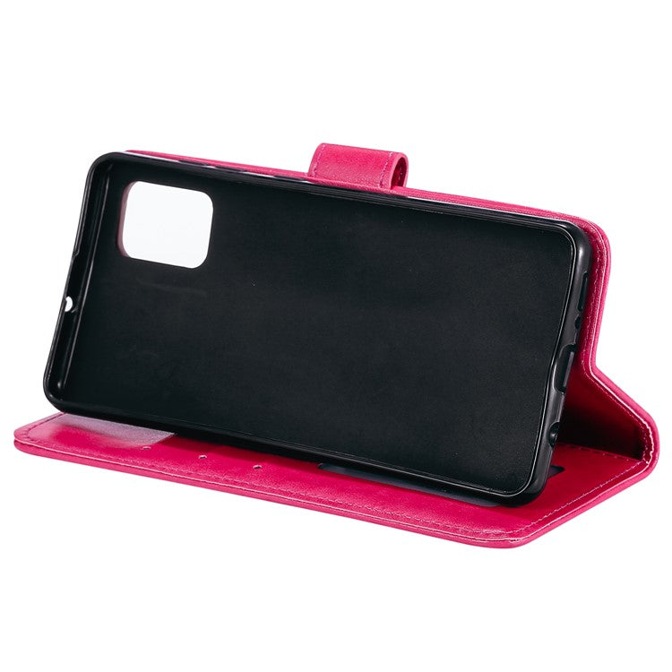 PU Leather Imprinted Mandala Pattern Wallet Stand Case with Strap for Oppo Reno6 Pro 5G (MediaTek) - Red