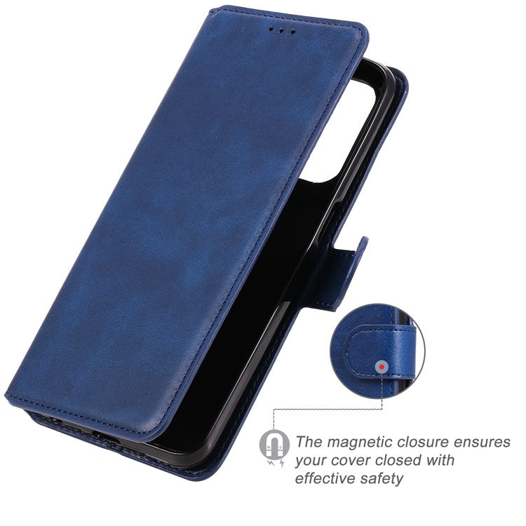 Fine Quality Wallet Stand Classic Style Flip Leather Phone Case for Oppo A93 5G/A74 5G/A54 5G - Blue