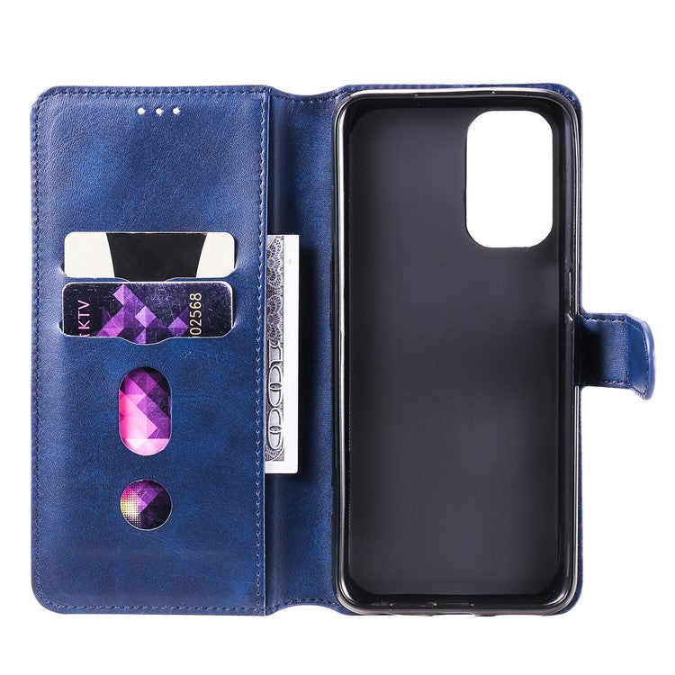 Fine Quality Wallet Stand Classic Style Flip Leather Phone Case for Oppo A93 5G/A74 5G/A54 5G - Blue
