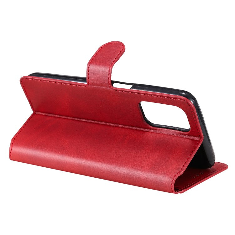 Fine Quality Wallet Stand Classic Style Flip Leather Phone Case for Oppo A93 5G/A74 5G/A54 5G - Red