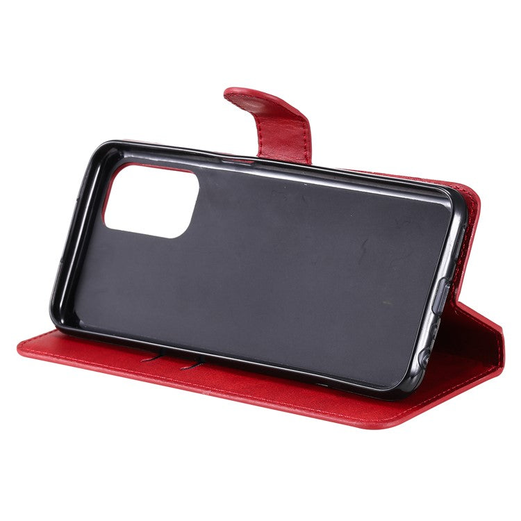 Fine Quality Wallet Stand Classic Style Flip Leather Phone Case for Oppo A93 5G/A74 5G/A54 5G - Red