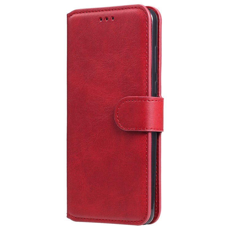 Fine Quality Wallet Stand Classic Style Flip Leather Phone Case for Oppo A93 5G/A74 5G/A54 5G - Red