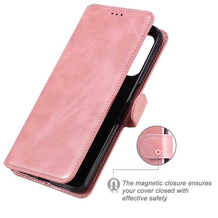 Fine Quality Wallet Stand Classic Style Flip Leather Phone Case for Oppo A93 5G/A74 5G/A54 5G - Rose Gold
