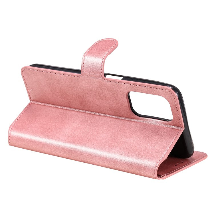 Fine Quality Wallet Stand Classic Style Flip Leather Phone Case for Oppo A93 5G/A74 5G/A54 5G - Rose Gold