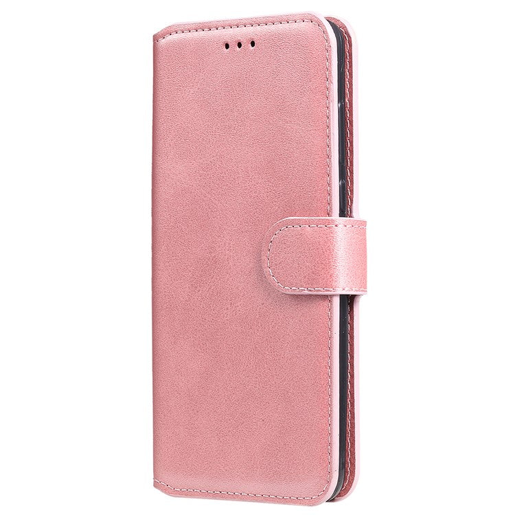 Fine Quality Wallet Stand Classic Style Flip Leather Phone Case for Oppo A93 5G/A74 5G/A54 5G - Rose Gold