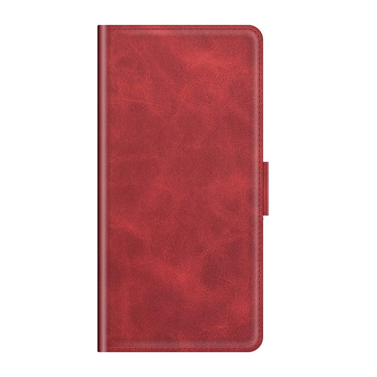 Well-protected Folio Flip Magnetic Clasp Closure Leather Case with Stand for Realme C21Y - Red