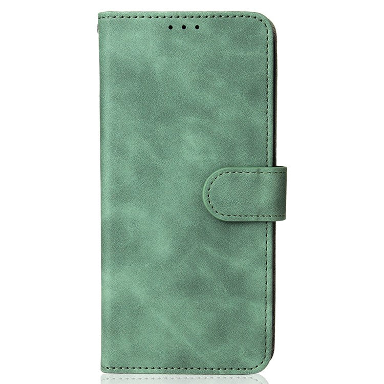 Skin-Touch PU Leather Flip Folio Stand Magnetic Suction Strong Closure Wallet Phone Case for Oppo A16 / A53s 5G / A55 5G - Green
