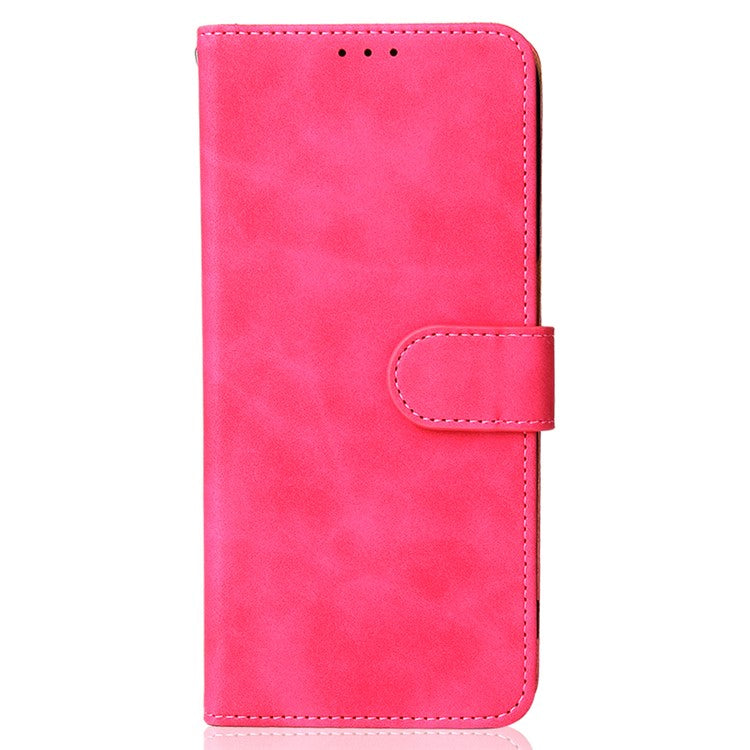 Skin-Touch PU Leather Flip Folio Stand Magnetic Suction Strong Closure Wallet Phone Case for Oppo A16 / A53s 5G / A55 5G - Rose