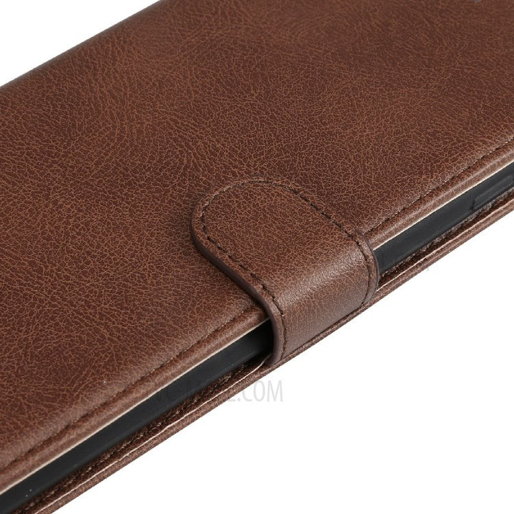 KT Leather Series-2 Wallet Design Anti-Scratch Leather Stand Phone Casing with Handy Strap for Oppo A94 5G/F19 Pro+ 5G/A95 5G/Reno5 Z 5G - Brown