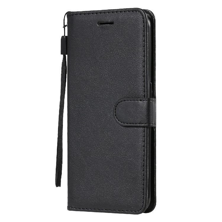 Shock-Absorbed KT Leather Series-2 Wallet Design Leather Stand Phone Casing with Handy Strap for Oppo Reno5 4G/Reno5 5G/Reno5 K/Find X3 Lite - Black