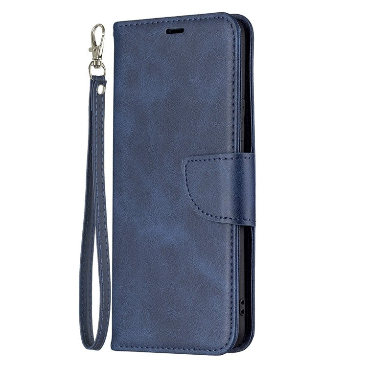 360° Full Coverage Stylish PU Leather Smartphone Wallet Stand Case for Realme 8/8 Pro - Blue